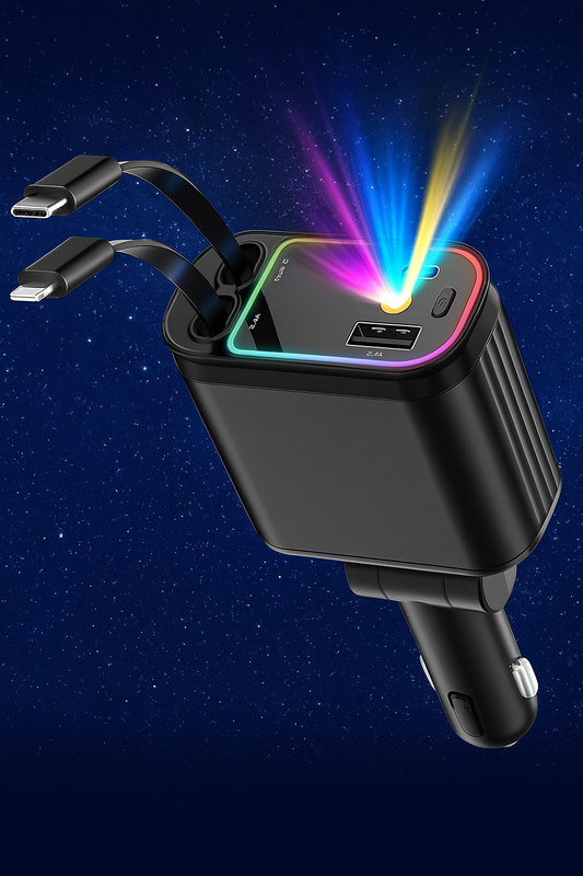 Chargeur Rapide 4-en-1 rétractable pour Voiture