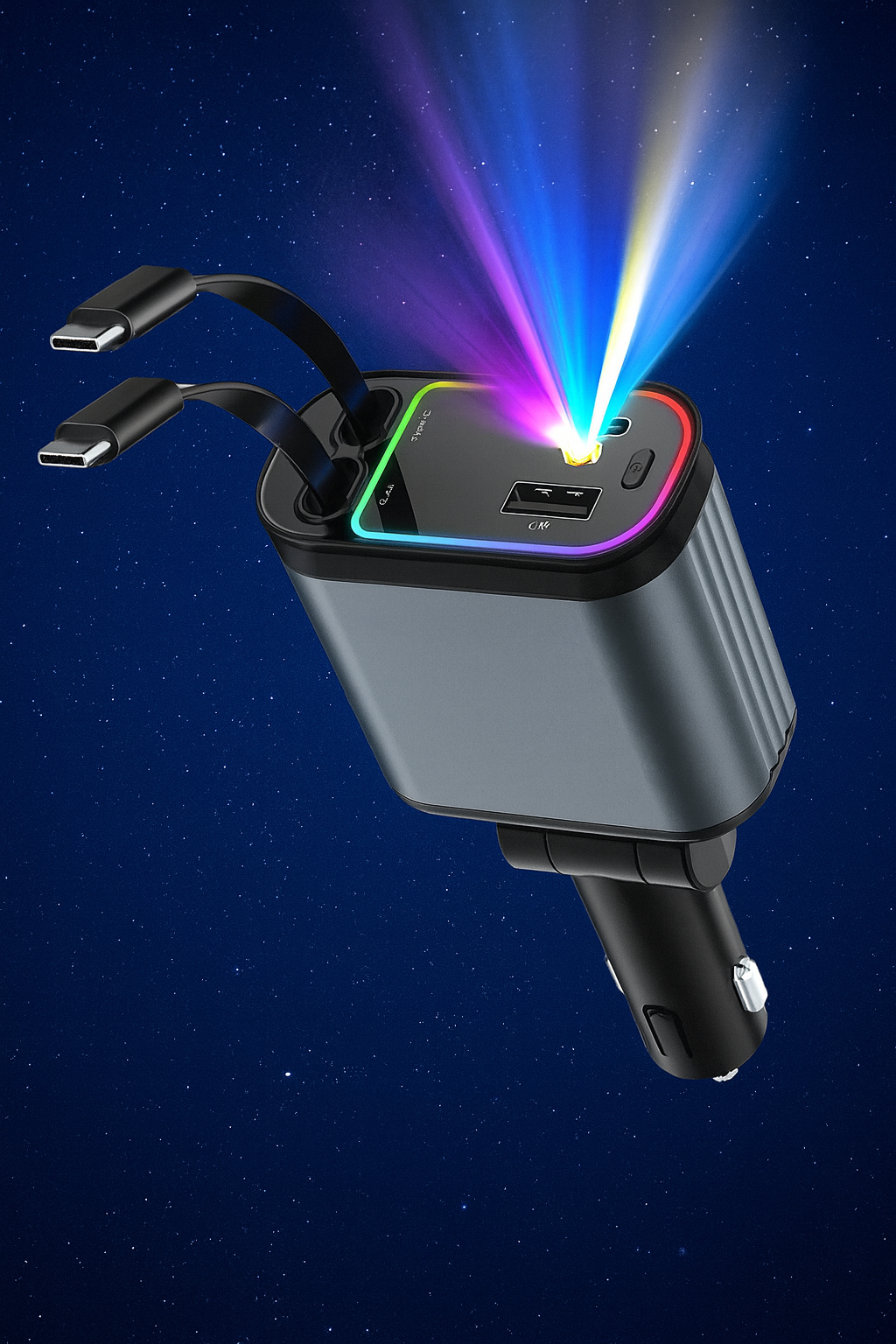 Chargeur Rapide 4-en-1 rétractable pour Voiture